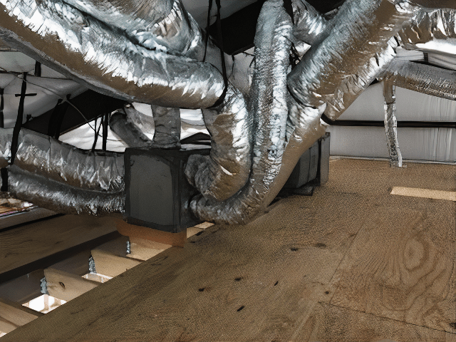 attic hvac install ductwork