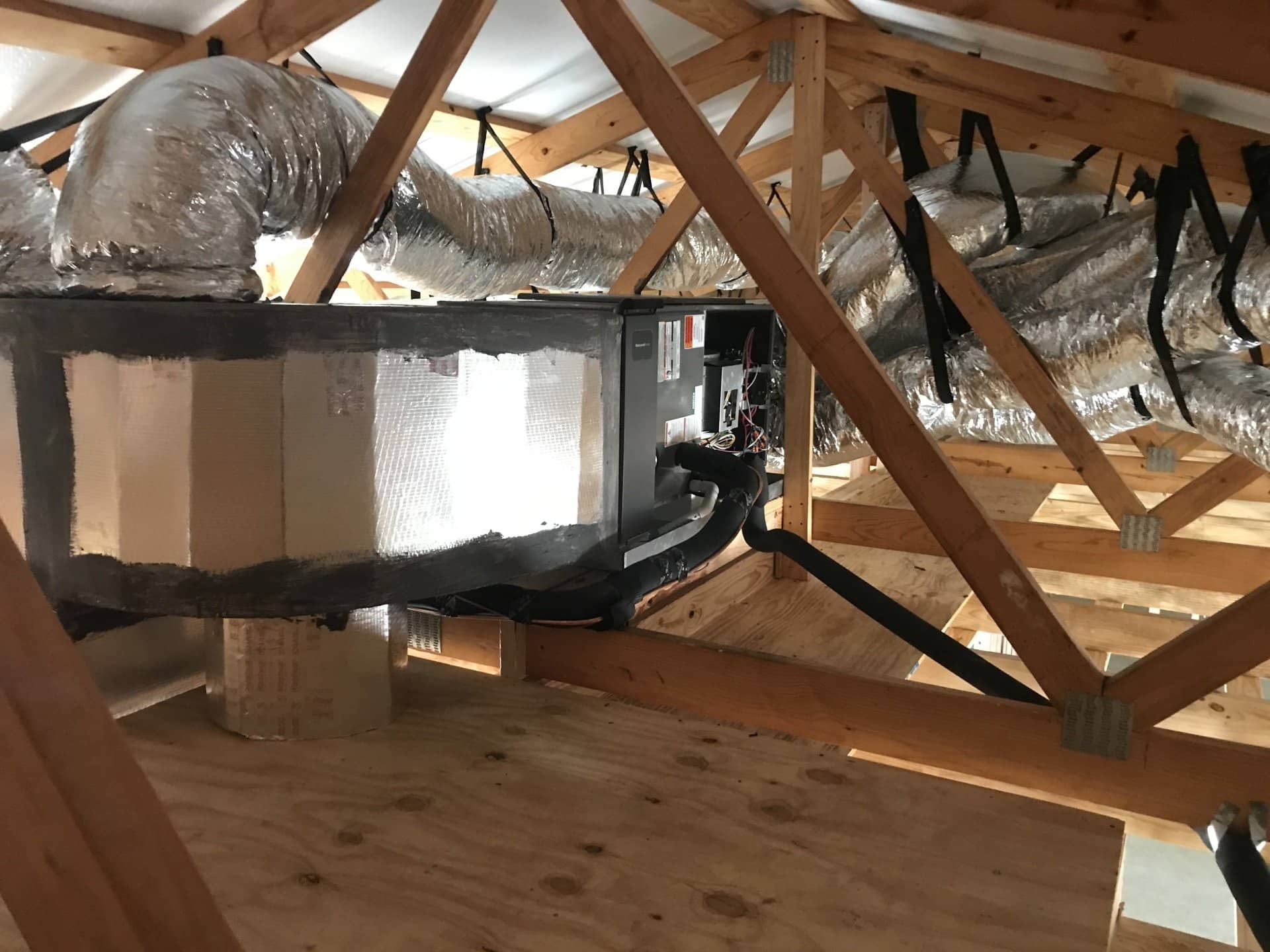 install hvac attic unit ductwork