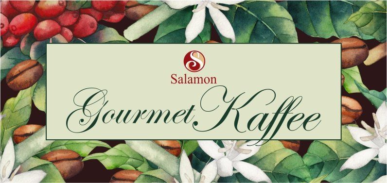 Stilisiertes Headerbild mit Kaffeepflanzen – Gourmet-Kaffee und edle Röstungen bei Feinkost Salamon in Groß-Gerau.