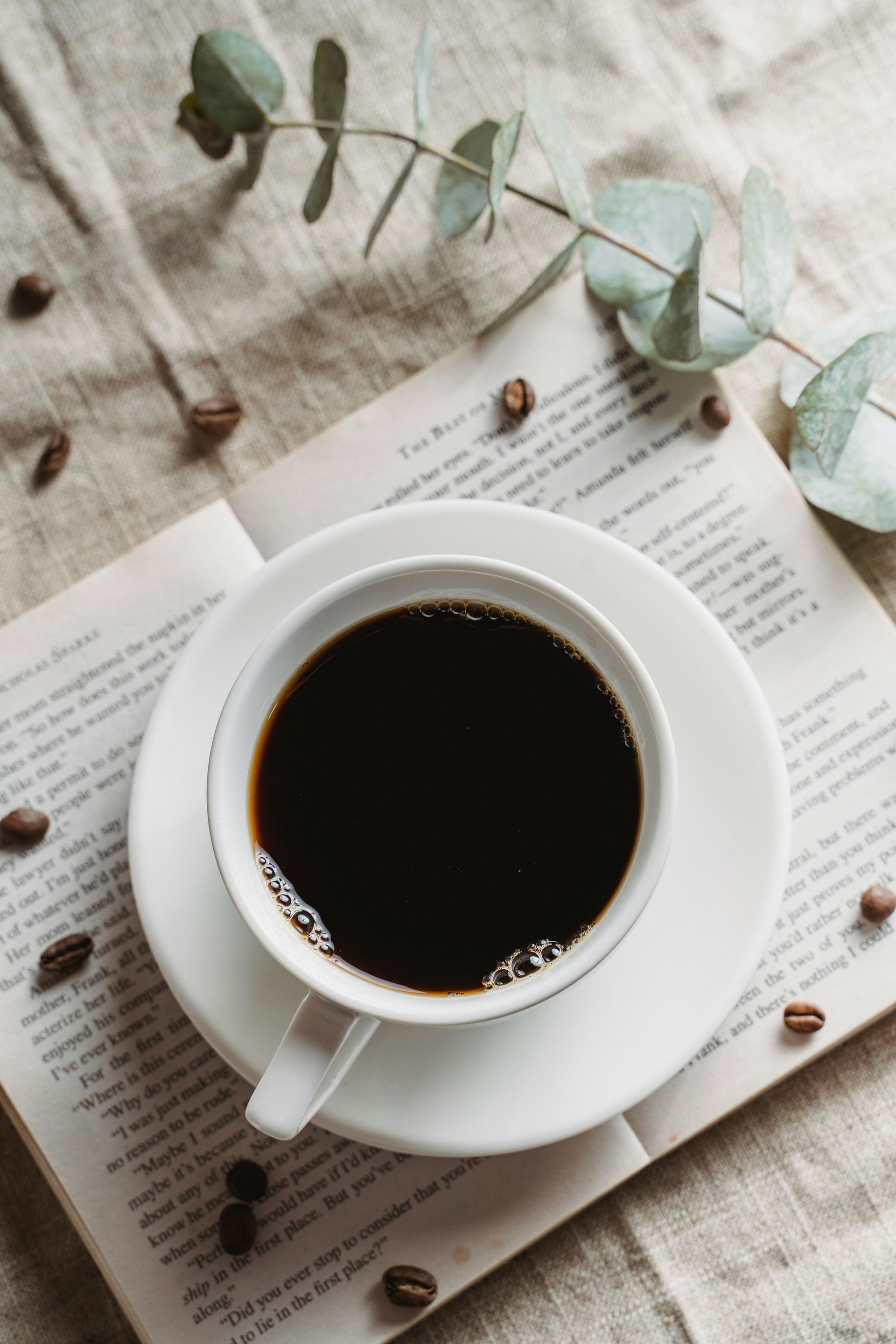 Teetasse auf Buch in gemütlicher Atmosphäre – entspannter Teegenuss bei Feinkost Salamon in Groß-Gerau.