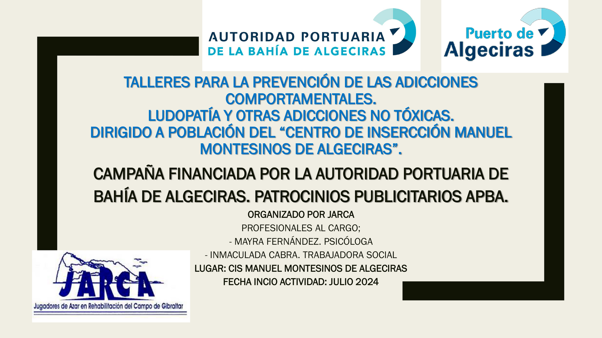 Campaña de prevención de la ludopatía y otras adicciones comportamentales.