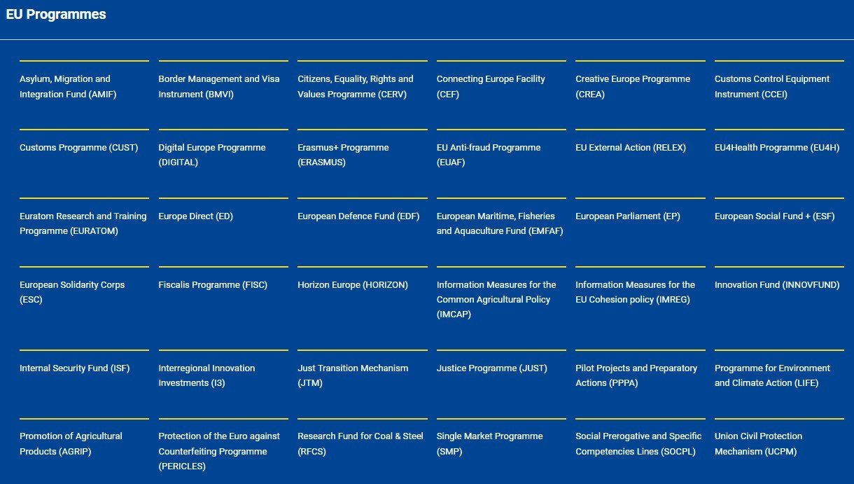 programmi europei a gestione diretta
