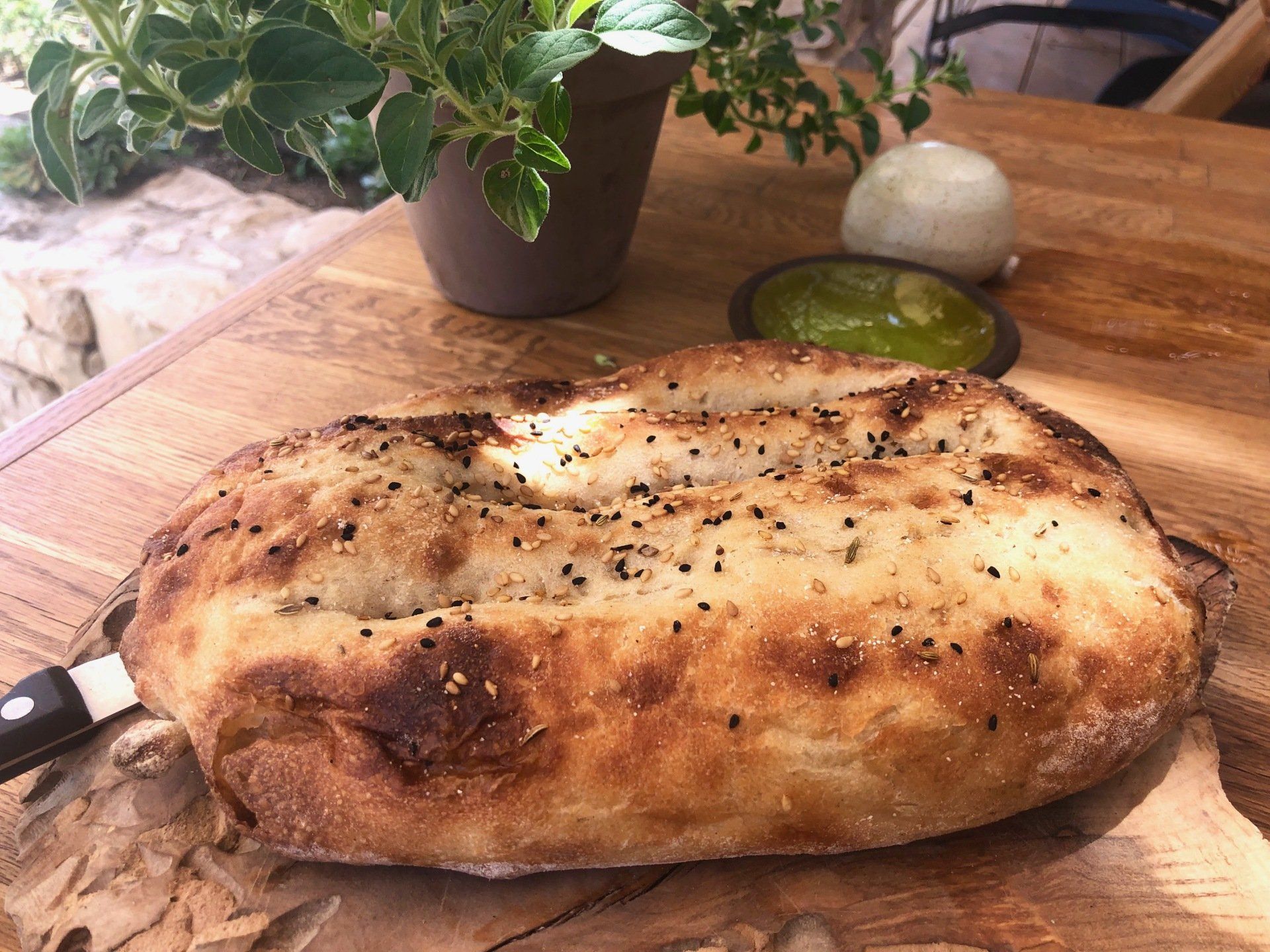 Pain maison Rama's kitchen restaurant à Nataf environs de Jérusalem