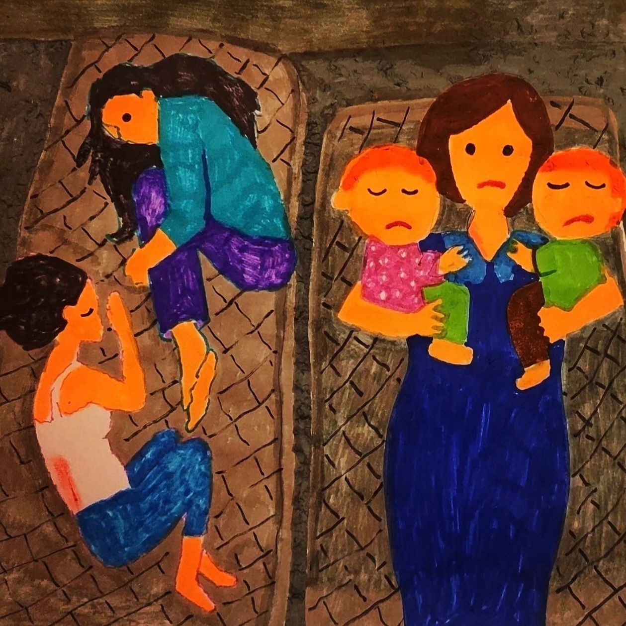 Zeev Engelmayer, Shoshke, artiste israélien, femmes et enfants en captivité