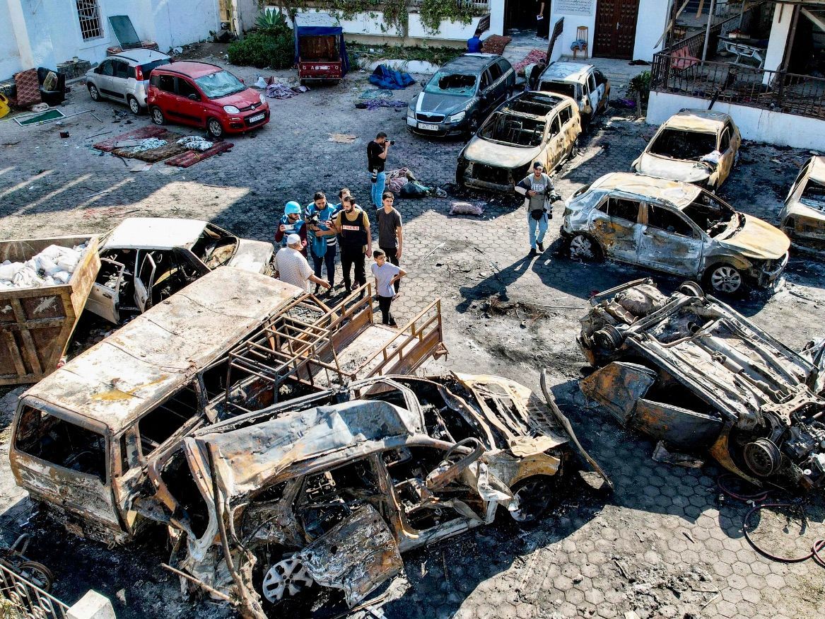 Hôpital à Gaza suite à une explosion