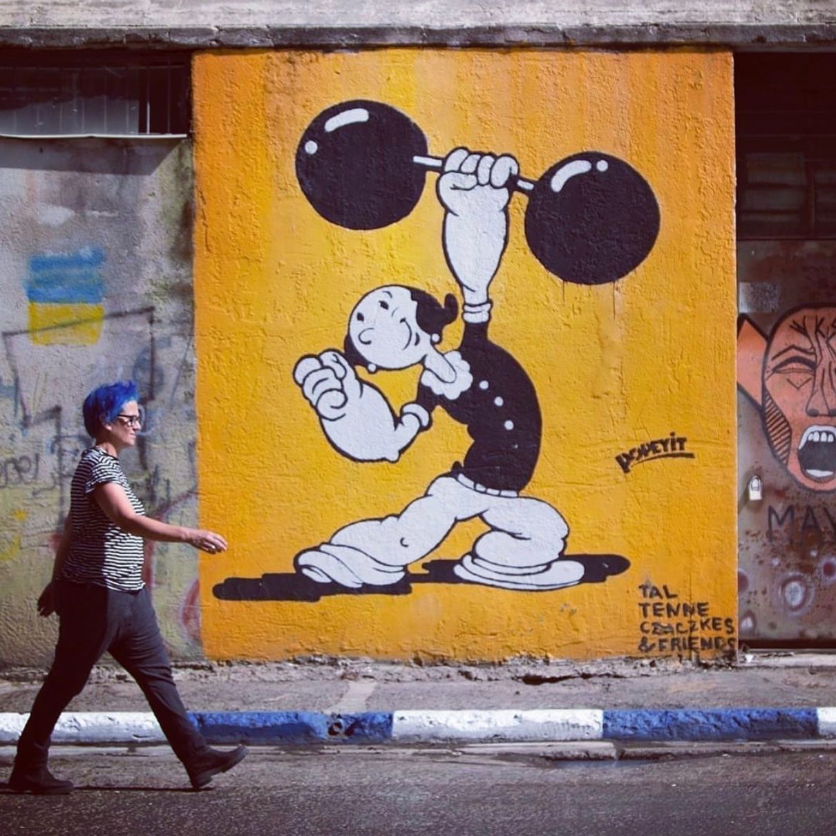 Street art Tel Aviv Popeyit , Tal Tenne Czaczkes