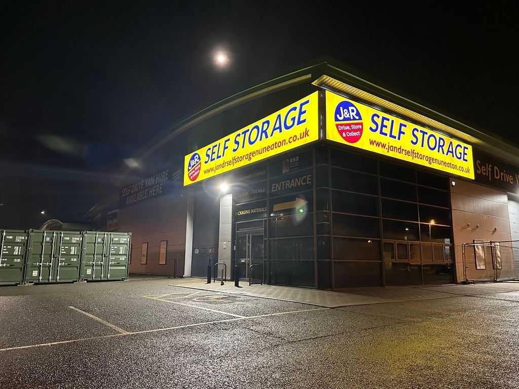 J and R car and Van Hire Nuneaton at Night