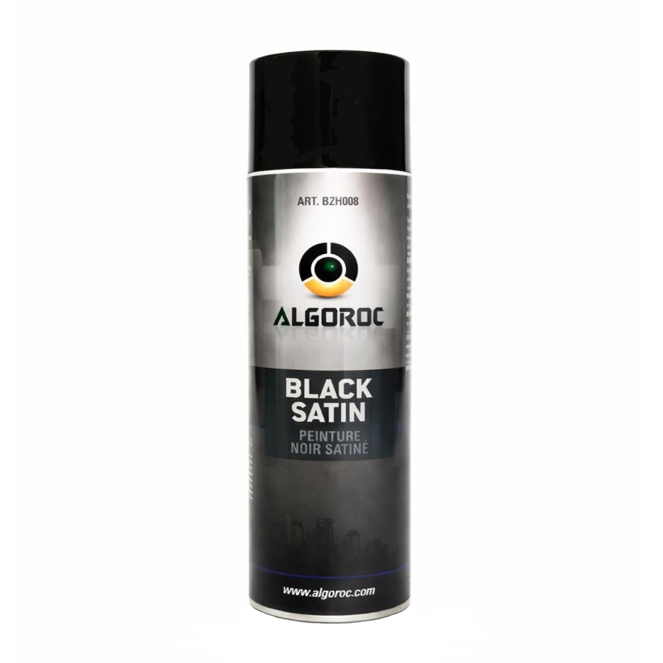 bombe de peinture noir satiné algoroc