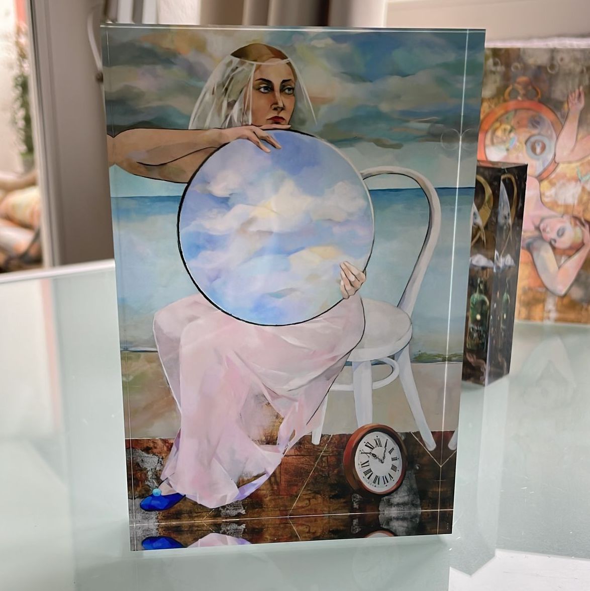 Marina Krasnitskaya Kunst-Geschenk: Acrylblock mit Motiv „Honeymoon“. Edles Wohnaccessoire und exklusives Präsent für Kunstliebhaber.