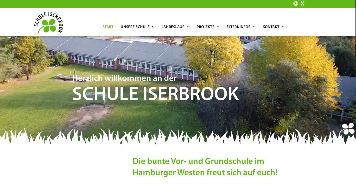 Screenshot der Website der Schule Iserbrook