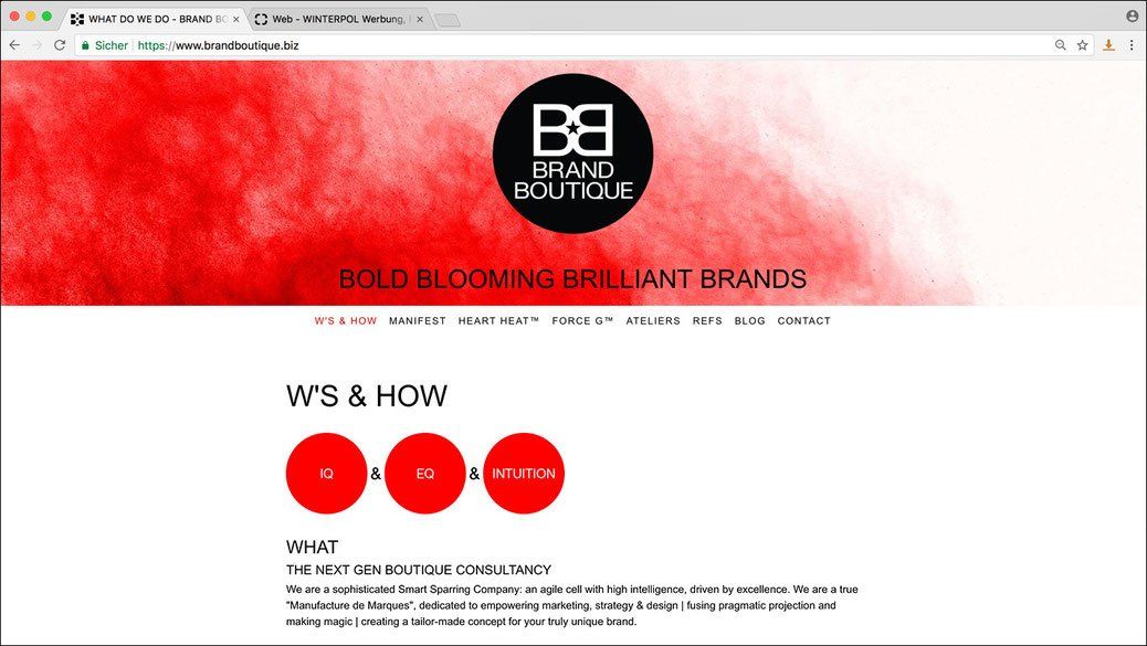 Brand Boutique – Web Design von WINTERPOL