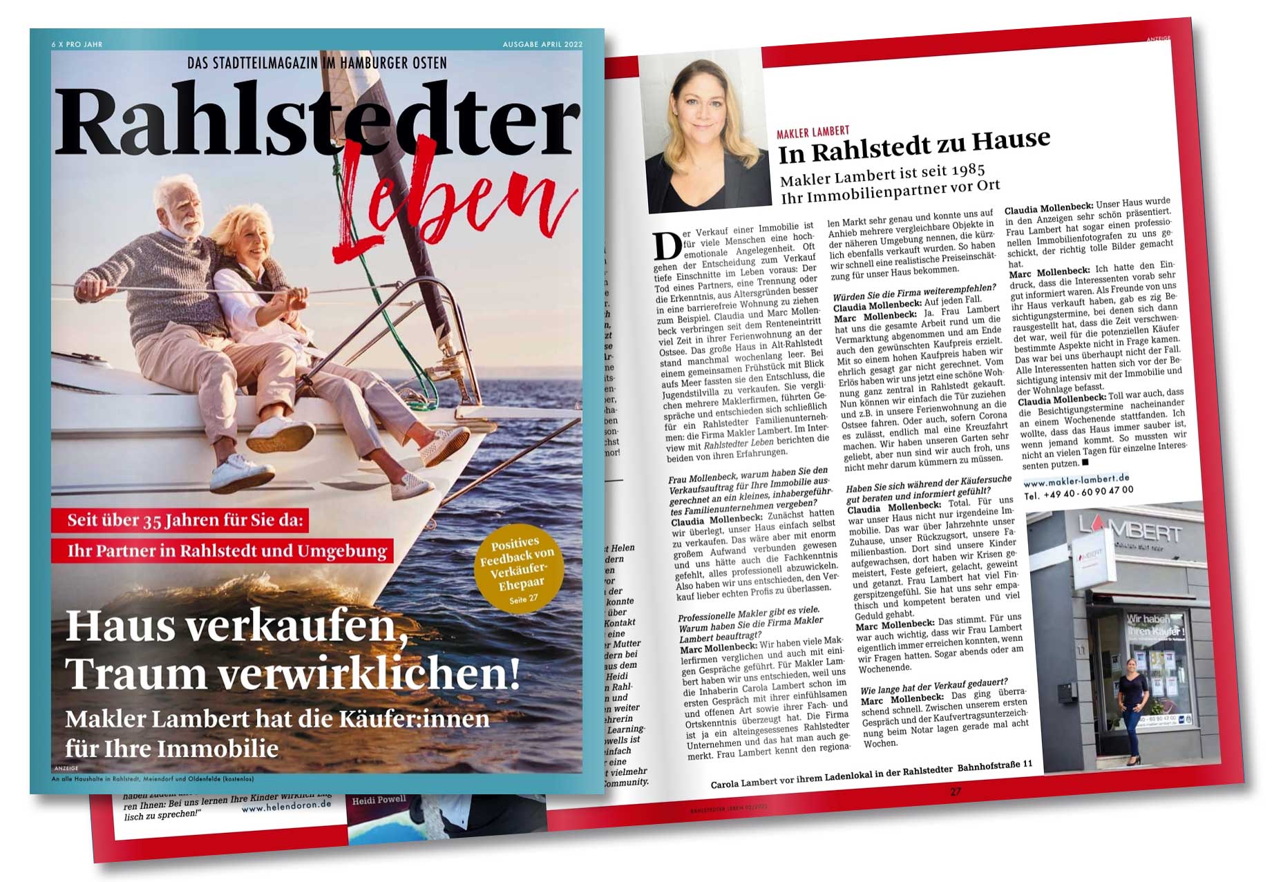 Titelgestaltung von WINTERPOL: „Rahlstedter Leben“ für Makler Lambert