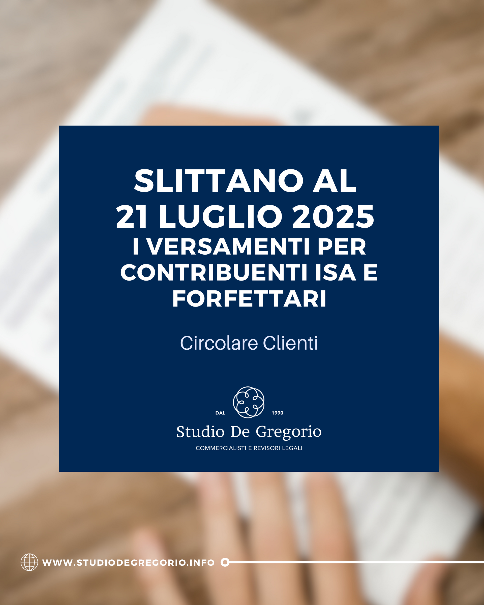 slittano 21 luglio 2025 versamenti contribuenti ISA e Forfettari commercialista commercialisti
