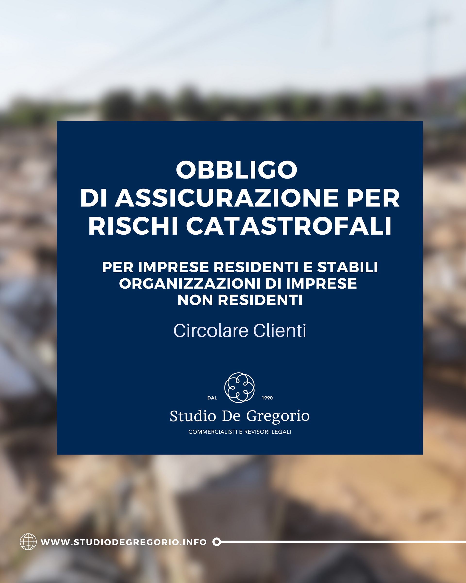 obbligo assicurazione rischi catastrofali imprese terremoto alluvione pinerolo torino commercialista