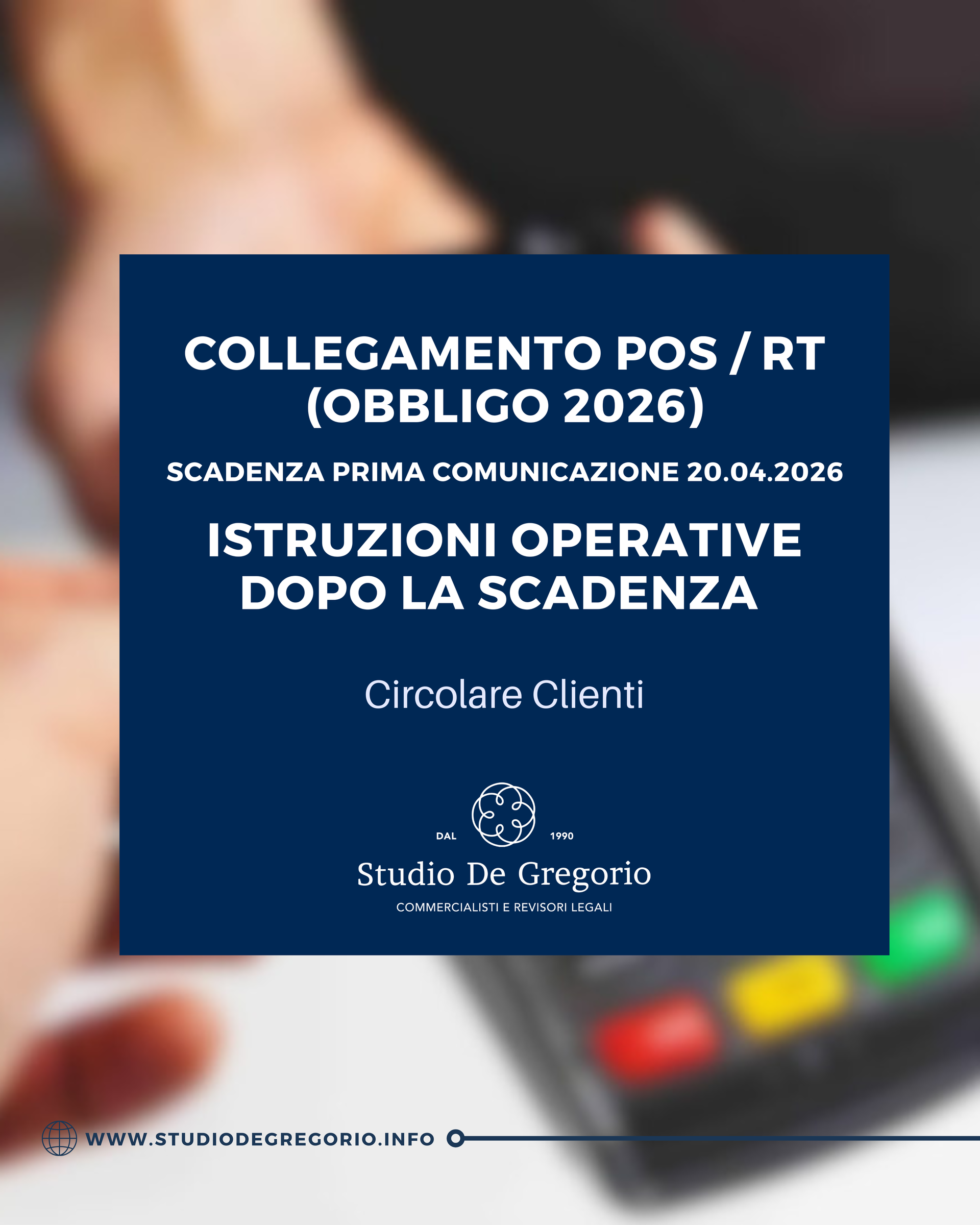 Collegamento POS-RT obbligo 2026: scadenza prima comunicazione 20.04.2026 e istruzioni operative
