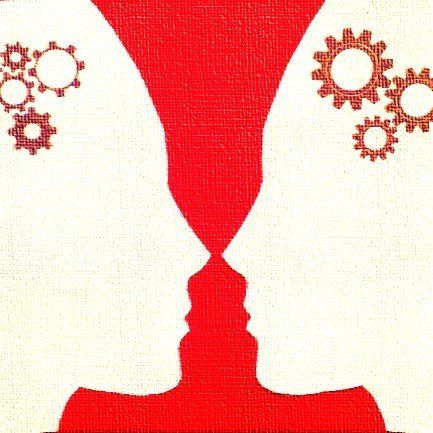 Wahrnehmung, Kippbild, 2 Gesichter, Kelch, Beziehung, Kommunikation, Dialog Gestalttherapie Köln Bonn