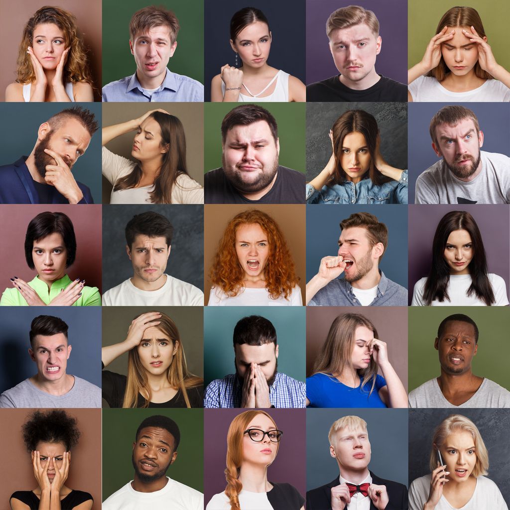 Gesichter von gestressten Menschen Stress hat viele Gesichter, weiß die Stress- und Burnout-Präventions-Trainerin Gudrun Haep