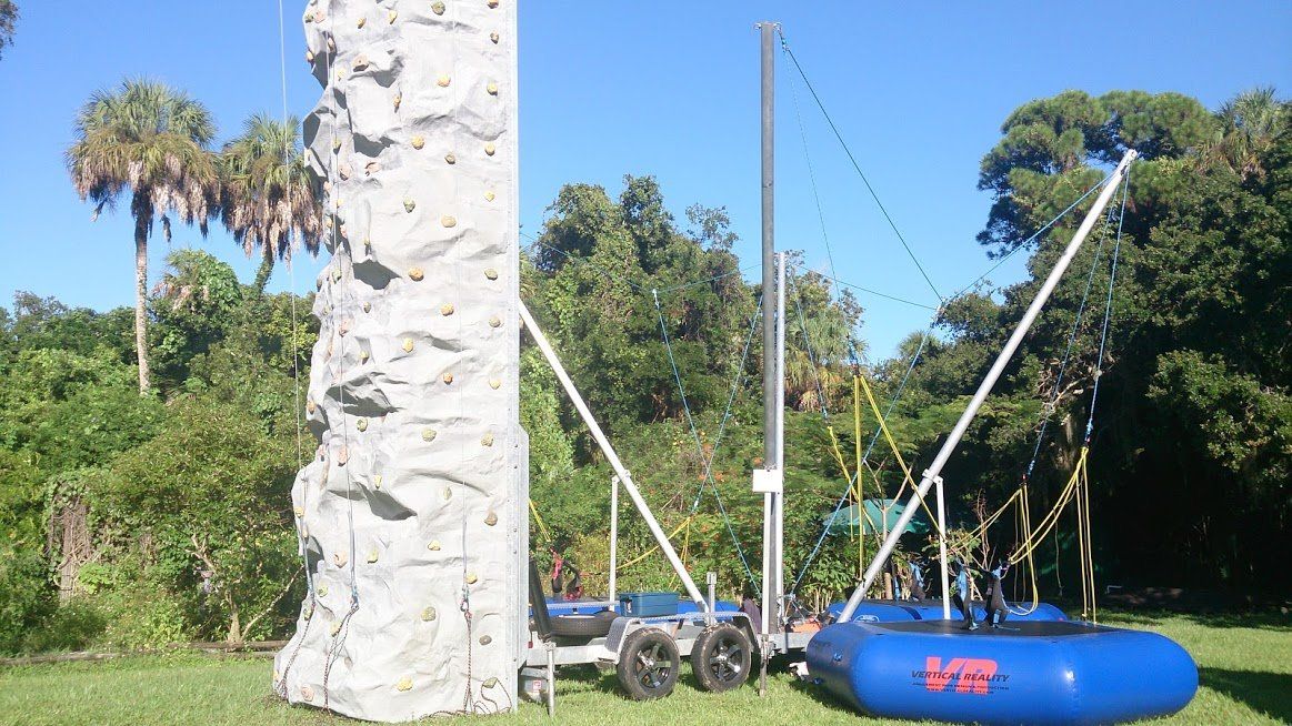 Mobile Rock Climbing Wall and Bungee Trampolines