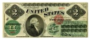 Picture of a Greenback with Hamilton's picture Picture of a Greenback with Hamilton's picture