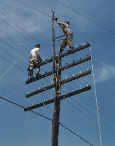 TVA Linemen install electricity in the Valley