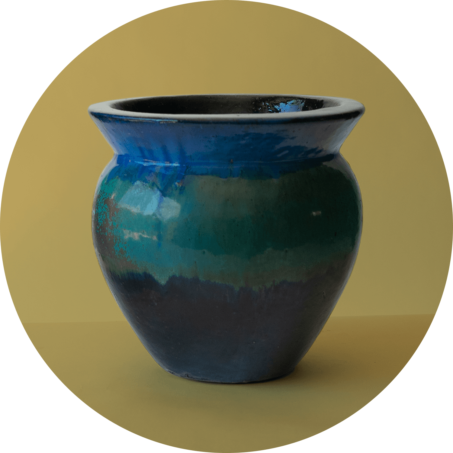 Blue ceramic pot