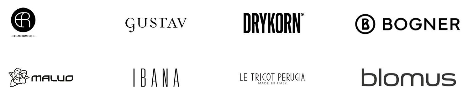 Unsere Brands Allan K, Summum, Sem Per Lei, Peserico, Le tricot perugia, Drykorn, Linen& More, Lanius, Gustav Denmark, JcSophie, Maluo, Jadicted