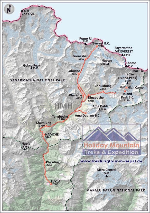 Karte mit höherer Auflösung erhalten.... Mount Everest (Sagarmatha) Expedition