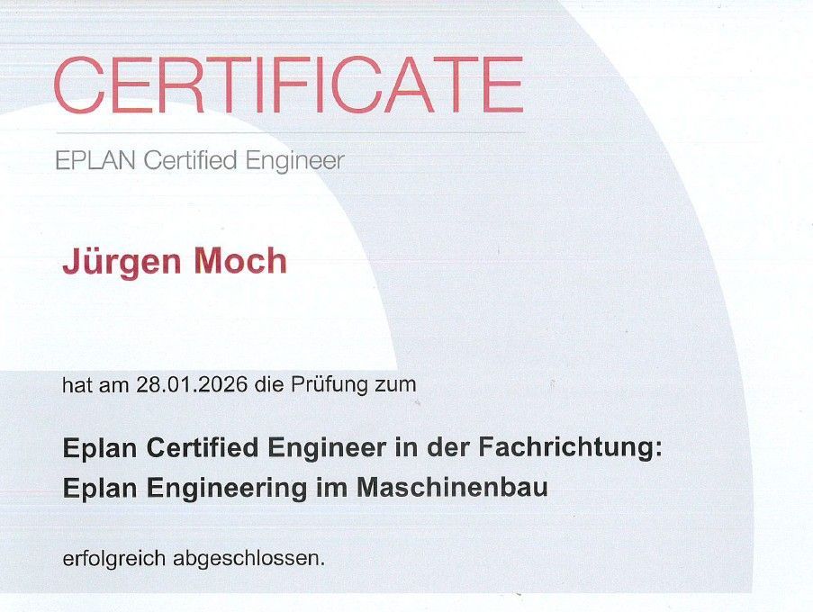 EPLAN Certified Engineer, Zertifikat