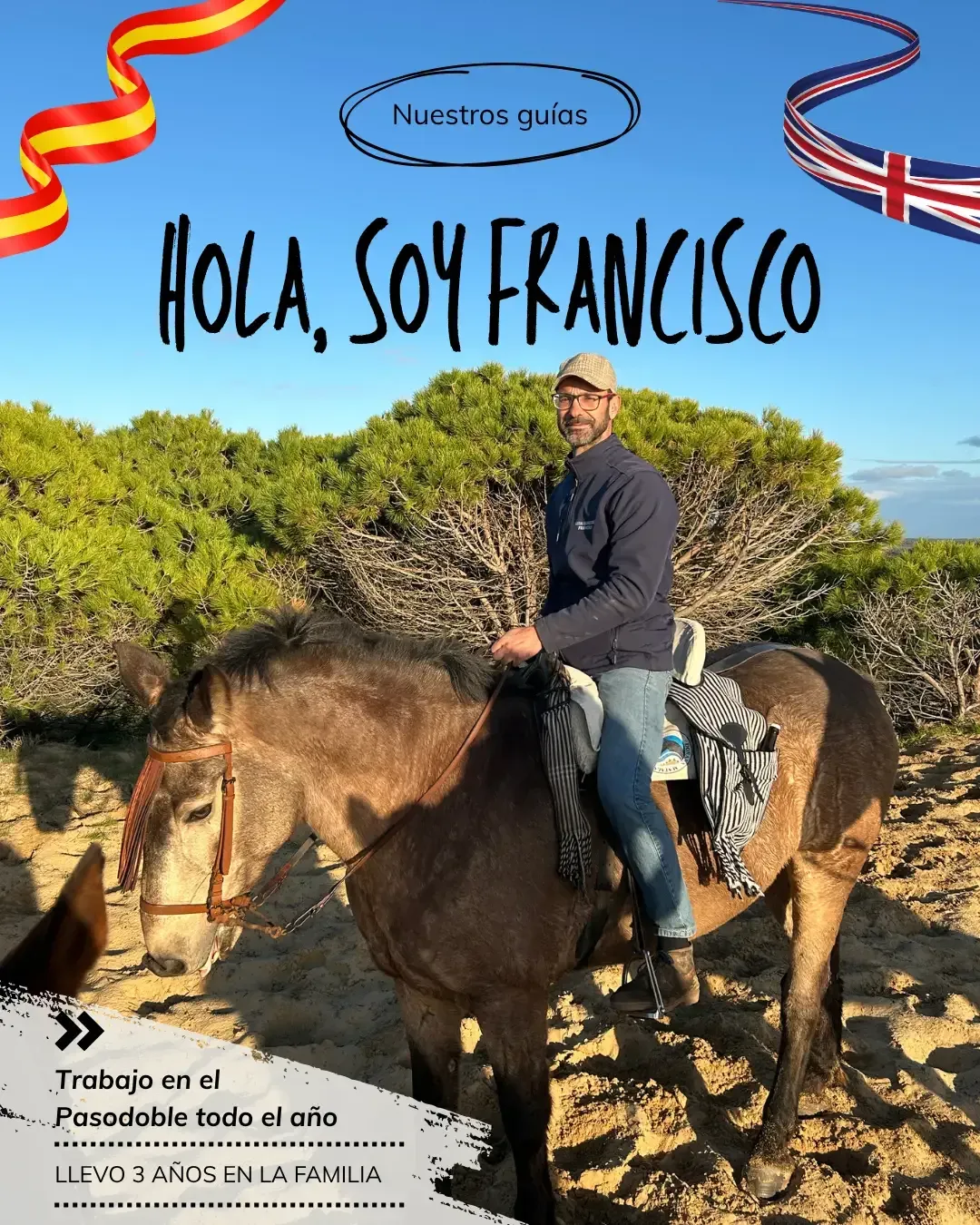 Francisco, guía de Doñana hipica el Pasdoble en Matalascañas