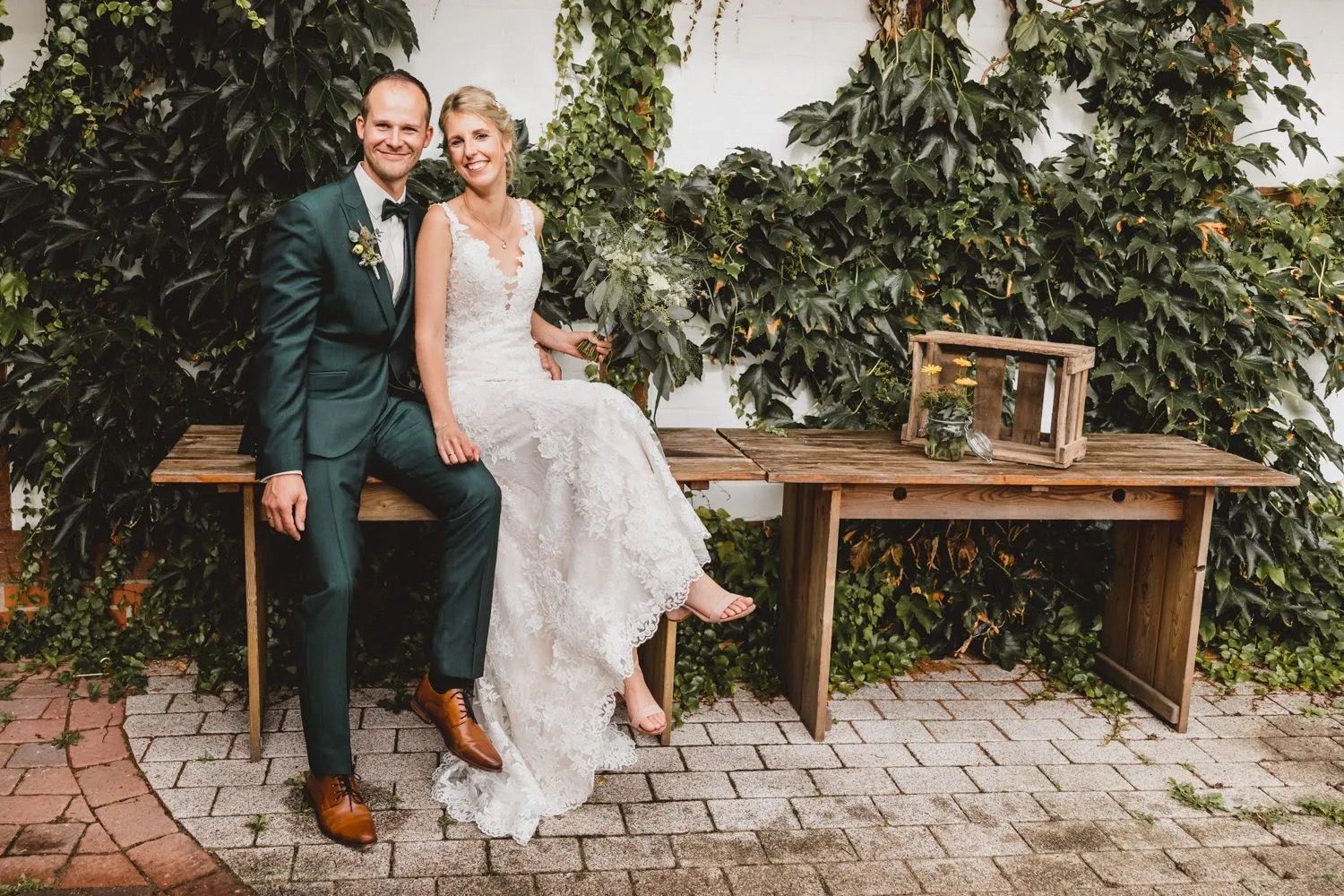 Hochzeitspaar im Golchener Hof.