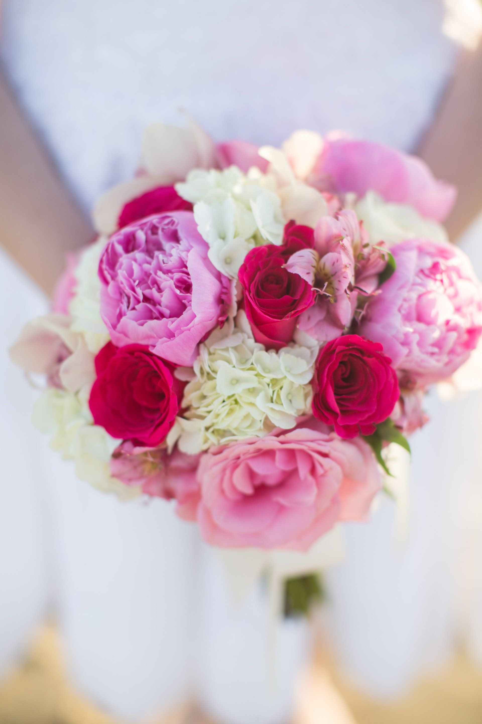 Brautstrauß pink weiß peonies rosen