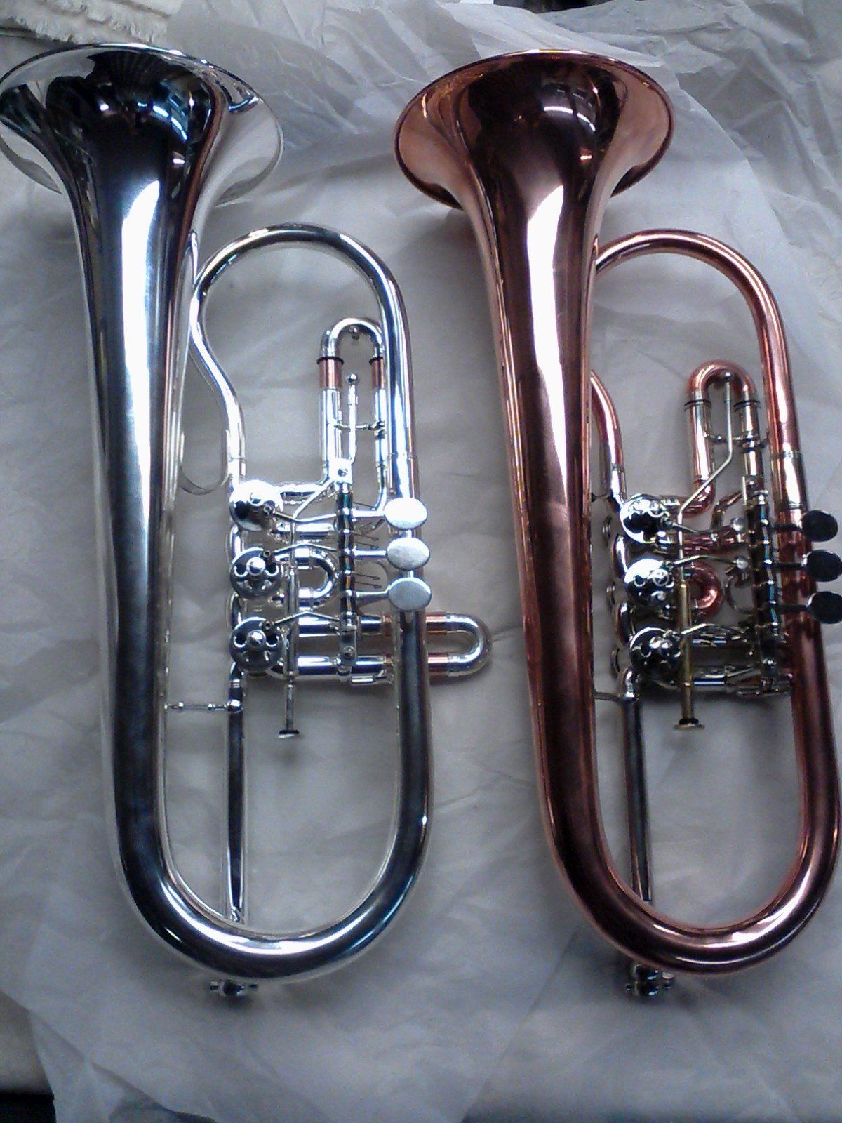 Kordick handmade brass Flügelhorn Austria F Kupfer klarlackiert und versilbert