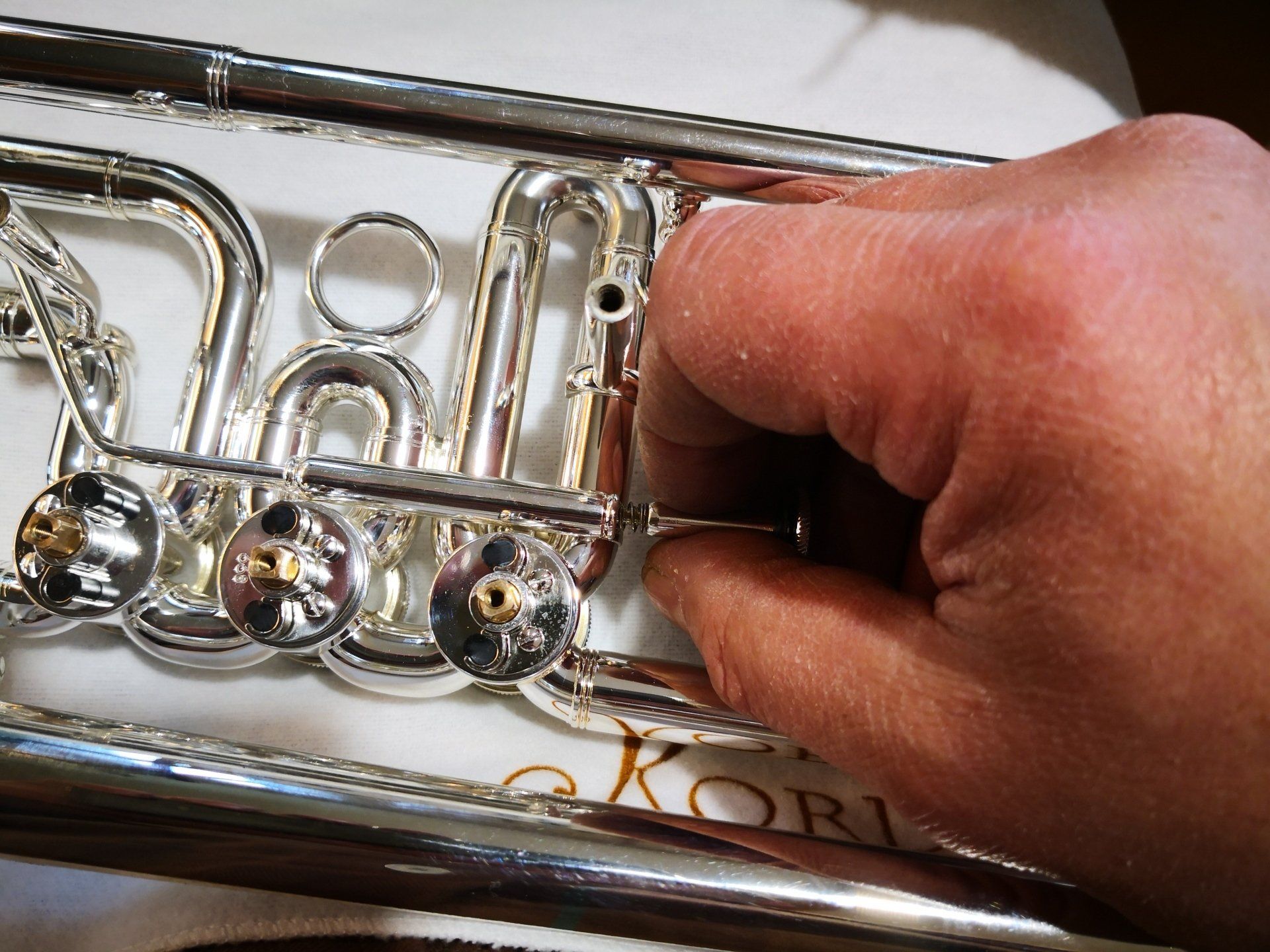 Kordick handmade brass Konzerttrompete Austria versilbert Zusammenbau