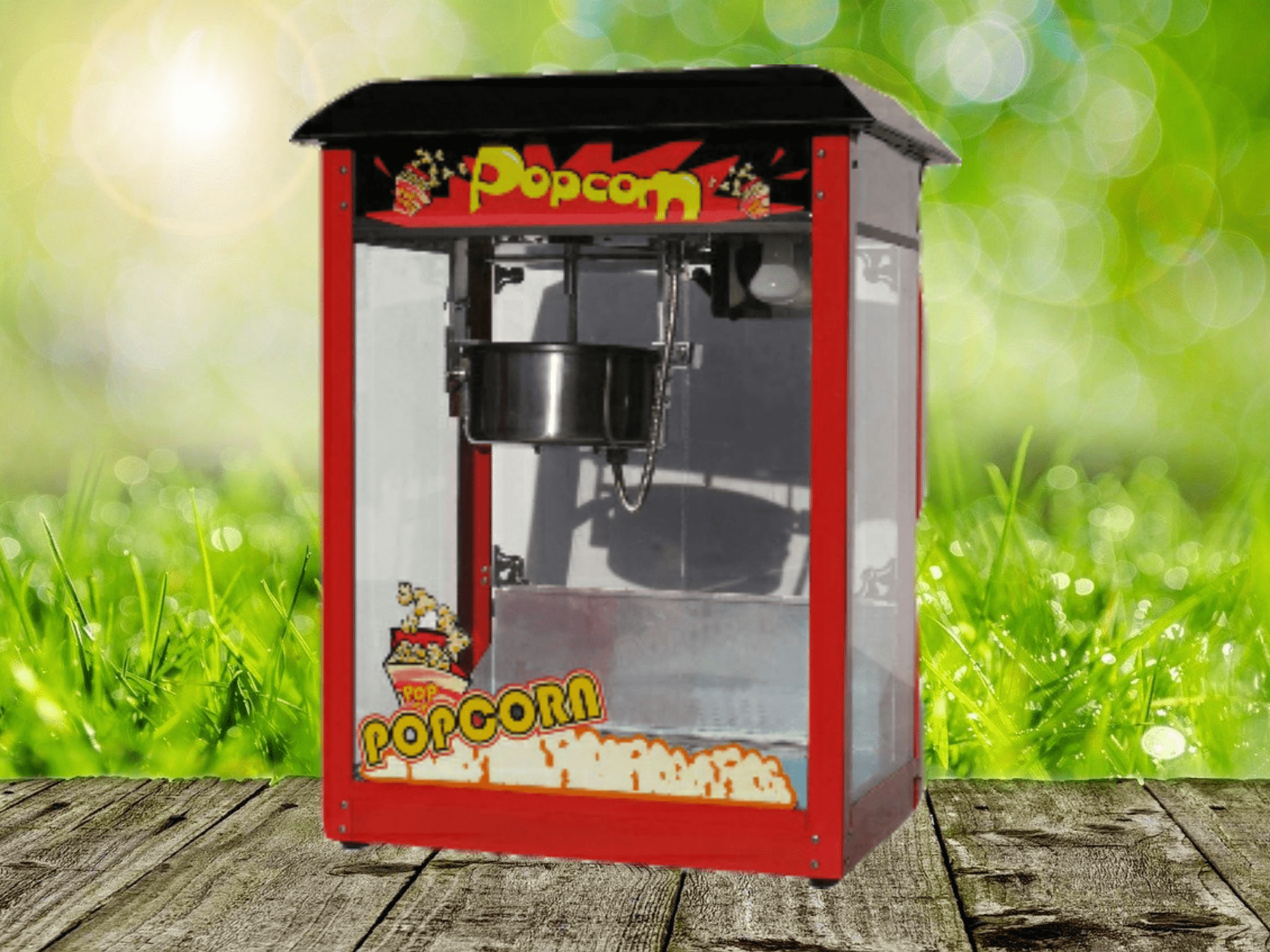 Popcornmaschine Popcorn selbst machen mieten Eventverleih Fun Food Spassfabrik Funfood