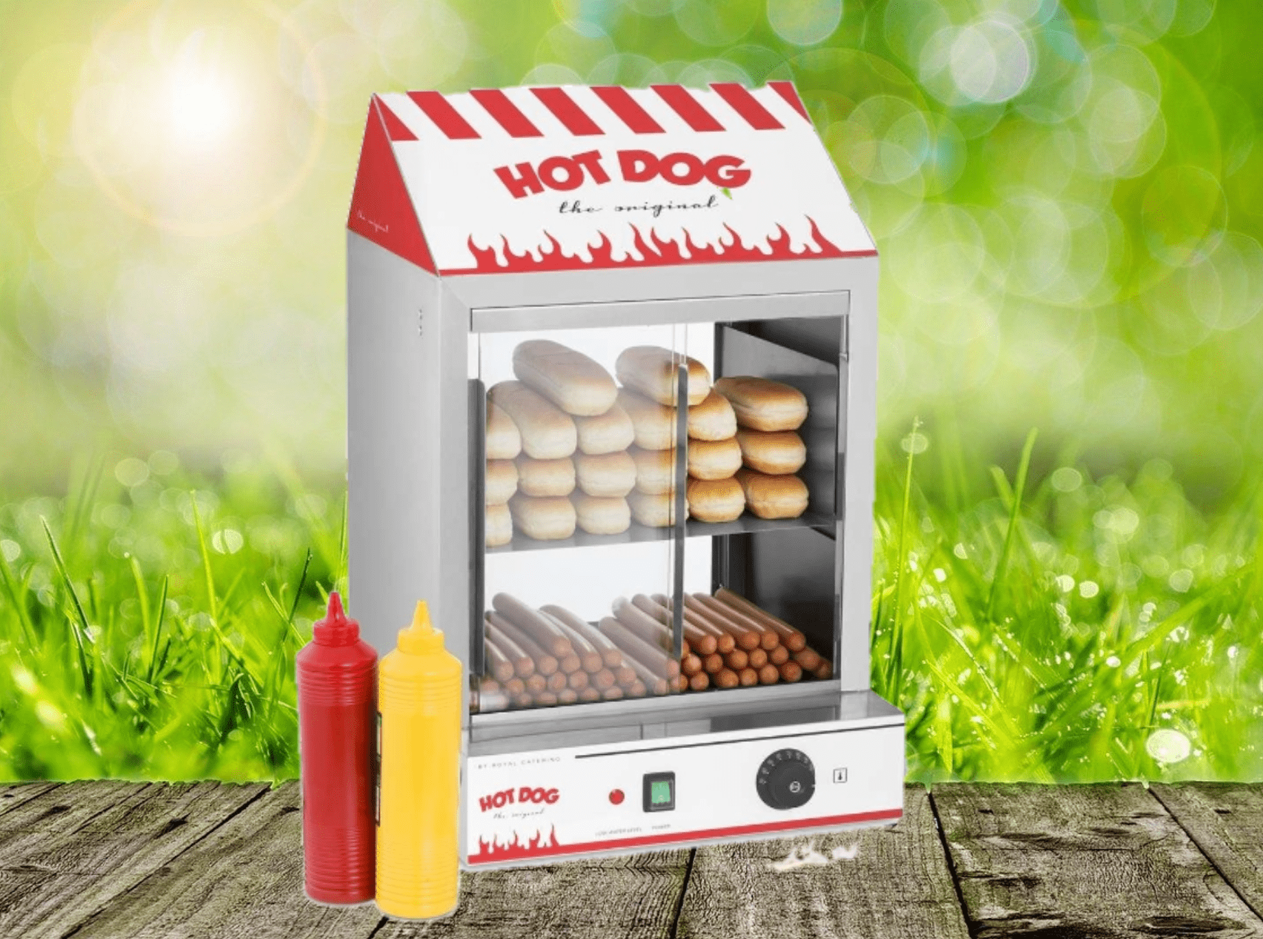 Hot Dog Maker mieten herzhaft Fun Food Verleih Eventgeräte Hot Dog Stand Echzell Hot Dogs