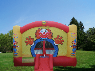 Huepfburg Clown mieten im Verleih Huepfburgenverleih Vermietung Frankfurt Maedchen und Jungen