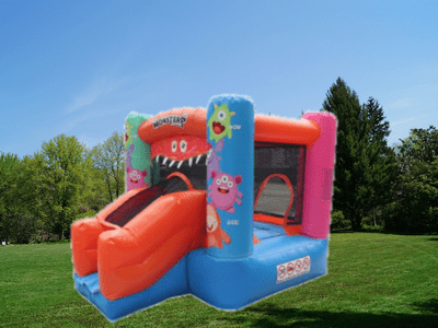 Hüpfburg Monster günstig mieten Huepfburg kleine Monster ausleihen mieten Frankfurt Rhein Main Verleih