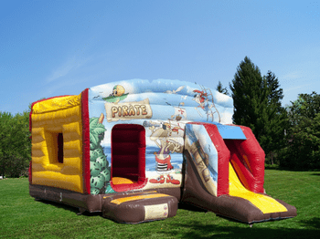 Hüpfburg Multifun Pirat mit Rutsche Huepfburg Pirat mit Rutsche rutschen mieten im Verleih Huepfburgenverleih Vermietung Marburg Giessen