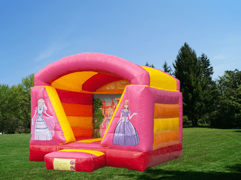 Hüpfburg Prinzessin günstig ausleihen im Hüpfburgen Verleih Kleine Huepfburg Prinzessin Maedchen Fee Kindergeburtstag mieten im Verleih Huepfburgenverleih Vermietung Hessen Polterabend Hochzeit