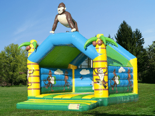 Hüpfburg Gorilla günstig mieten XXL Huepfburg Affe Gorilla mieten in der Region Gelnhausen- Deine Spassfabrik