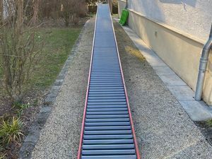 Rollenrutsche Bob fahren Rollenrutsche Rollenbahn Verleih ausleihen Vermietung Echzell Spassfabrik Sandra Minnert Spielpaket Kleinkinder