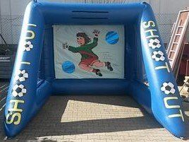 Fussballtorwand blau blaue Torwand Fussball Fussballeventmodule