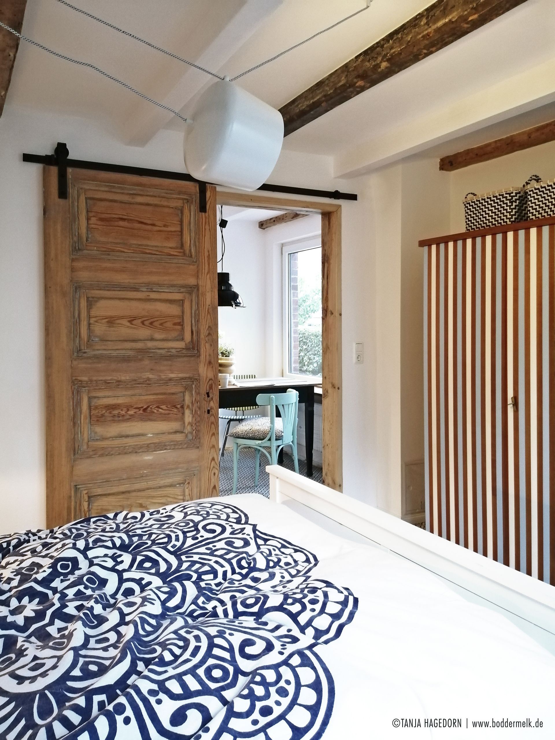 Schlafzimmer, Milchladen, Boddermelk, Oberndorf/Oste, Ferienhaus, Fewo