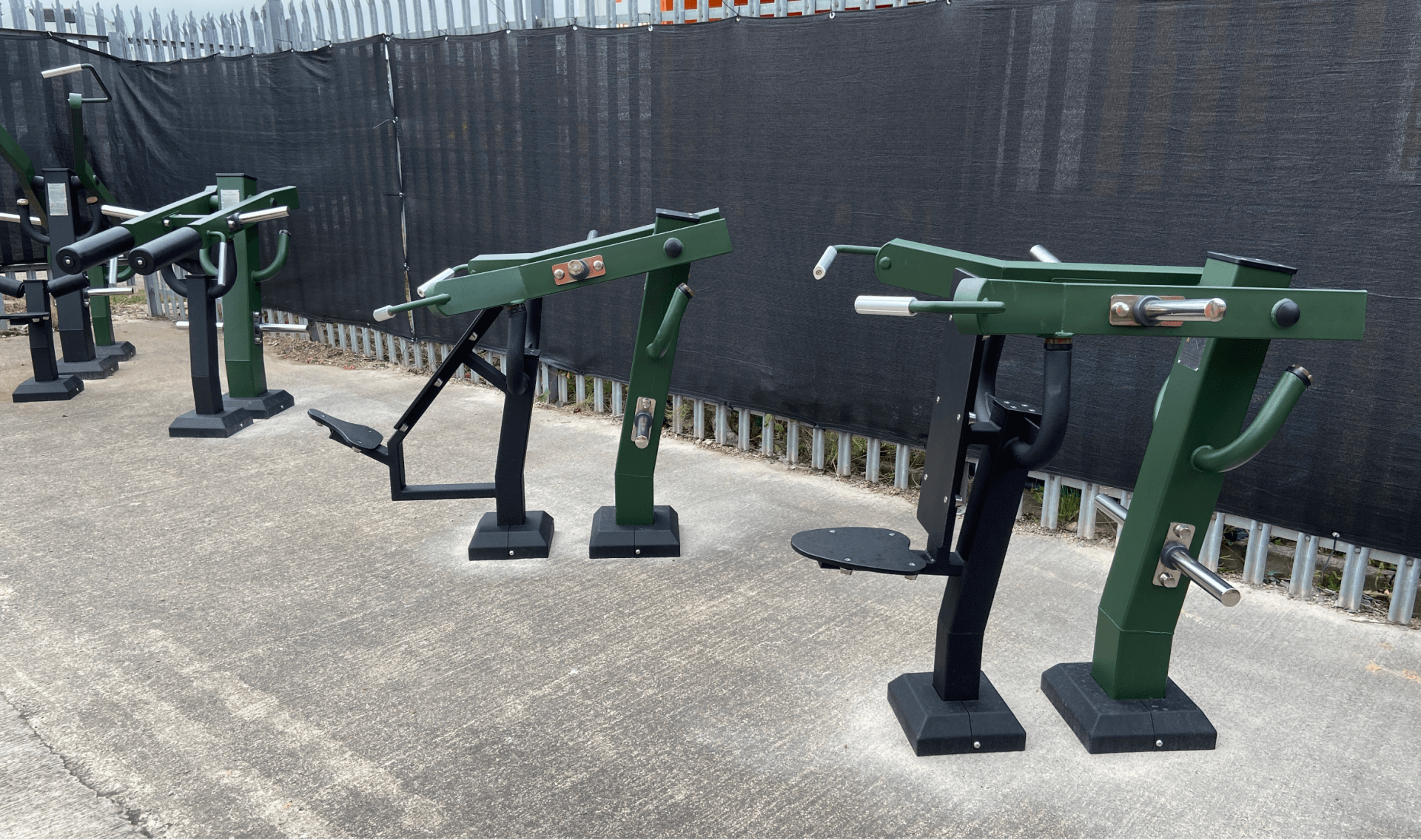 OptiFit Excite Plate Loaded Strength Equipment at Outdoor Fitness Concepts Showroom