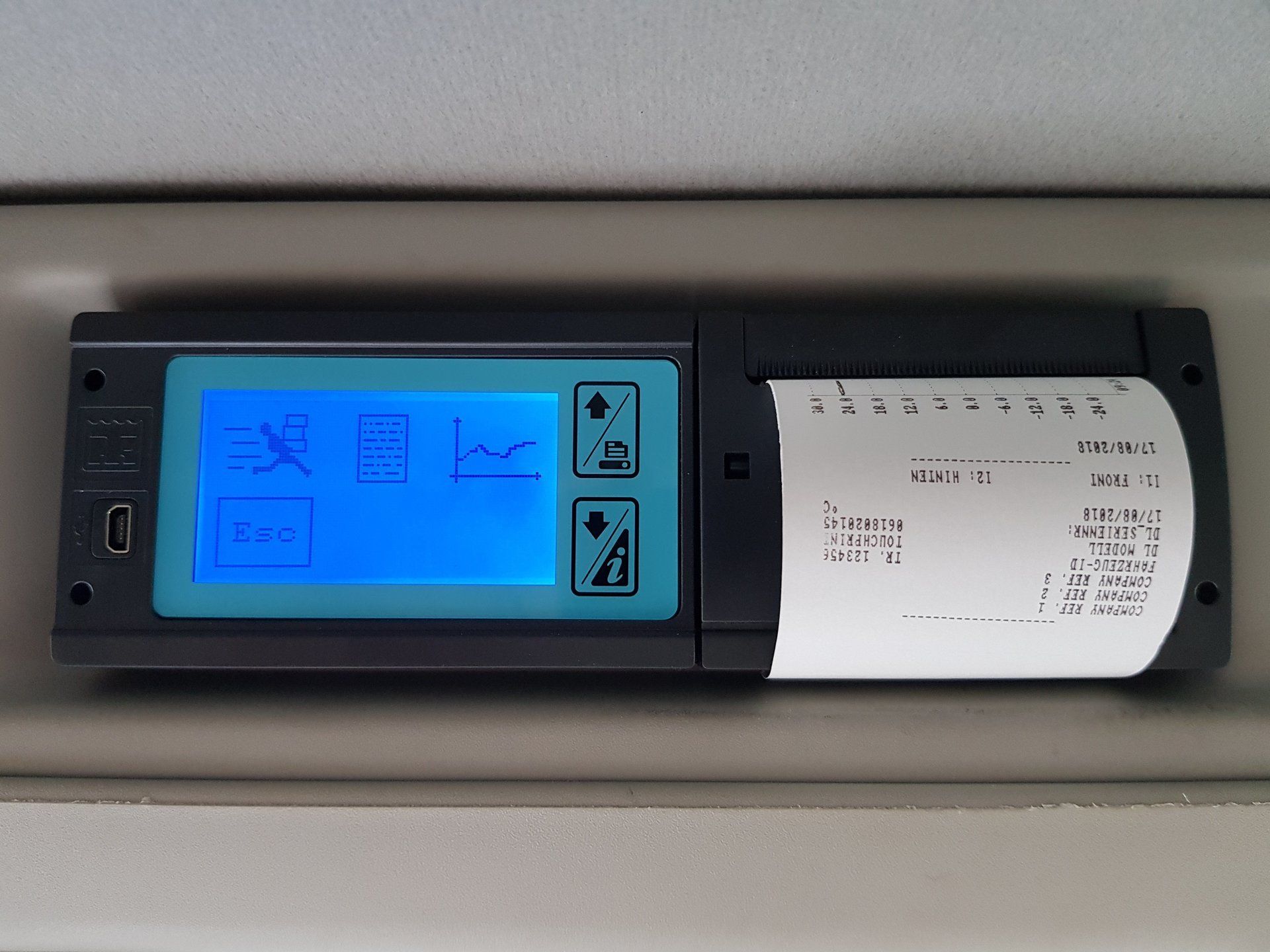 Temperaturschreiber mit Touch für Radio DIN-Schacht