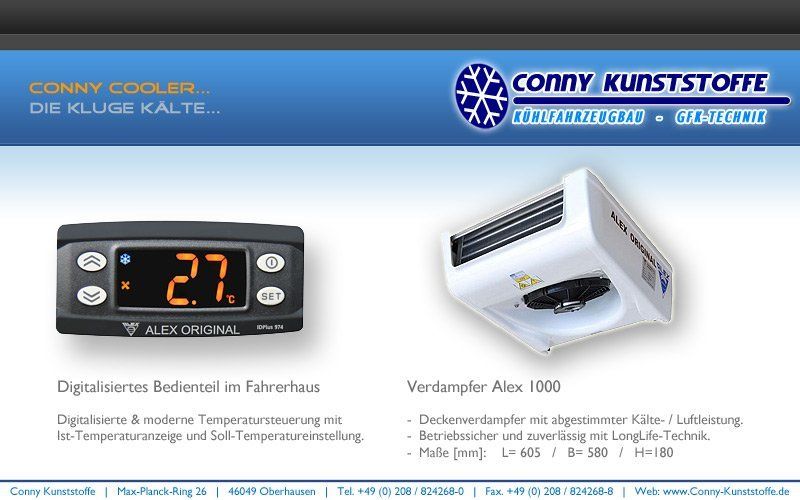 Kühlfahrzeug - Deckenverdampfer ALEX 1000