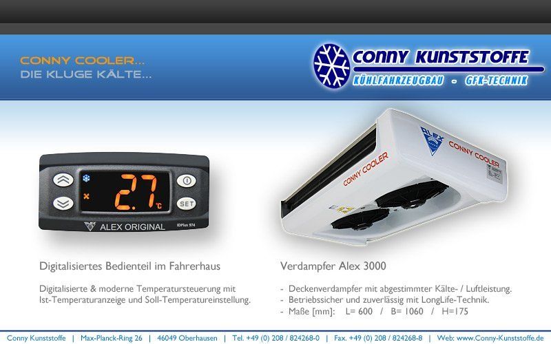 Kühlfahrzeug - Deckenverdampfer ALEX 3000