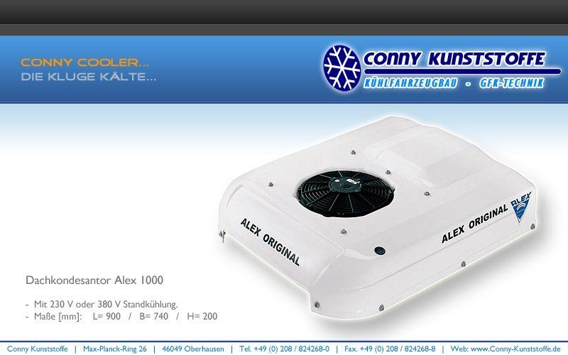 Kühltransporter - Dachkondensator ALEX 1000 Fahr- und Standkühlung