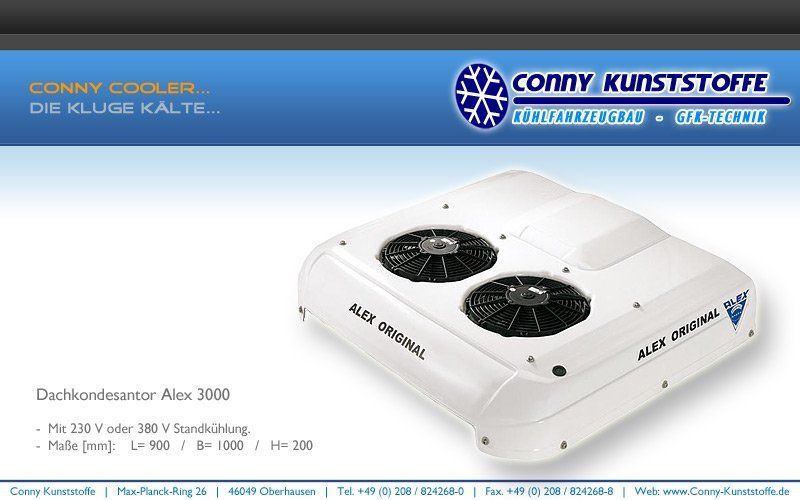 Kühltransporter - Dachkondensator ALEX 3000 Fahr- und Standkühlung