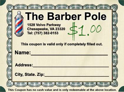 Barber pole coupon